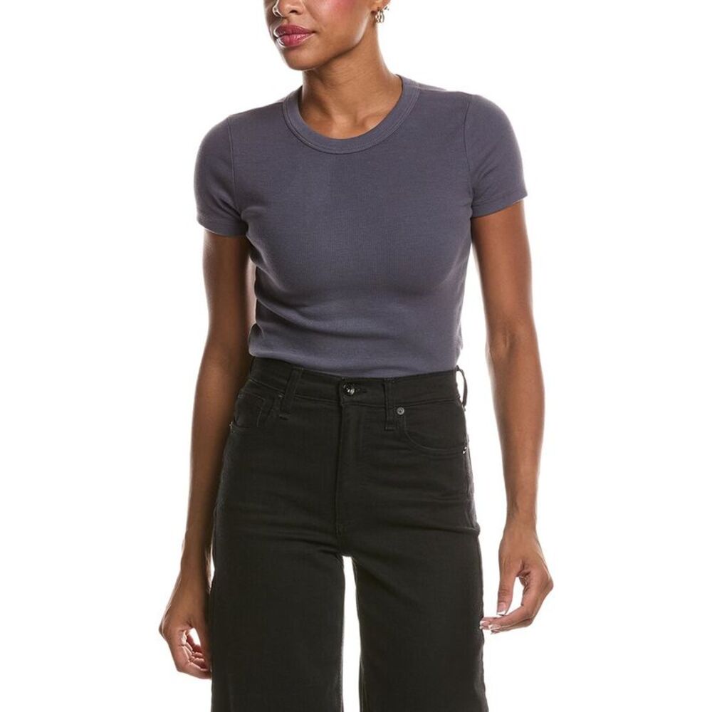 Velvet By Graham & Spencer Womens Eddie Rib & Poplin Mix Shirt, Blue